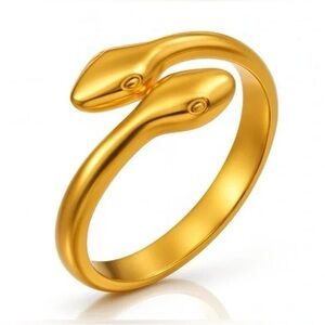 18k Gold Plated Snake Cuff Ring